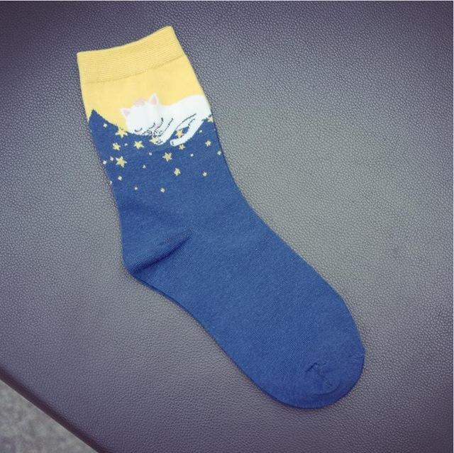 Cute Animal Design Women's Socks - 5 Pairs