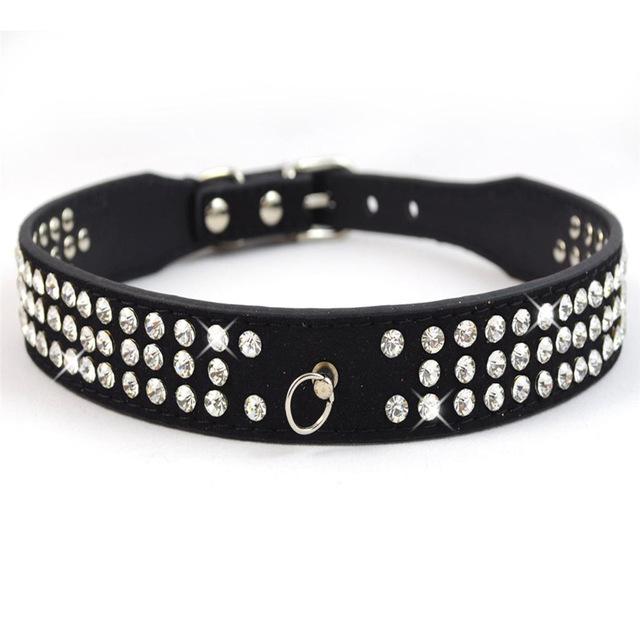 3 Row Rhinestone Pet Collar