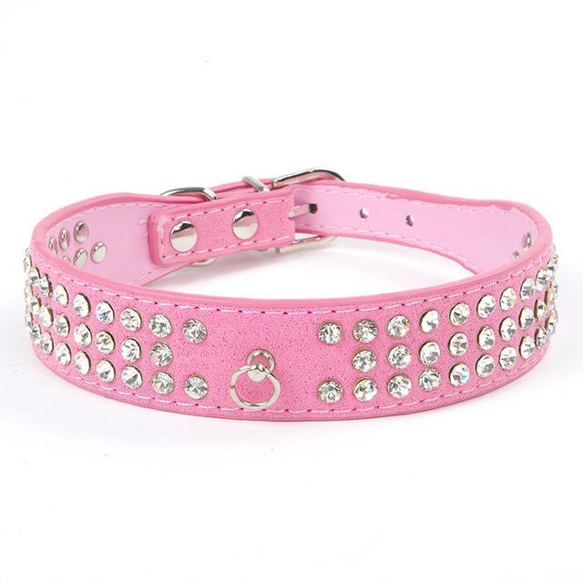 3 Row Rhinestone Pet Collar