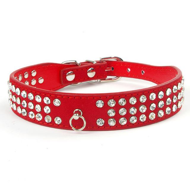 3 Row Rhinestone Pet Collar