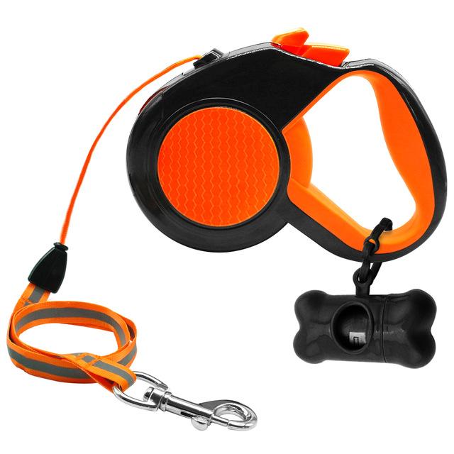 Retractable Dog Leash With Free Dog Waste Dispenser