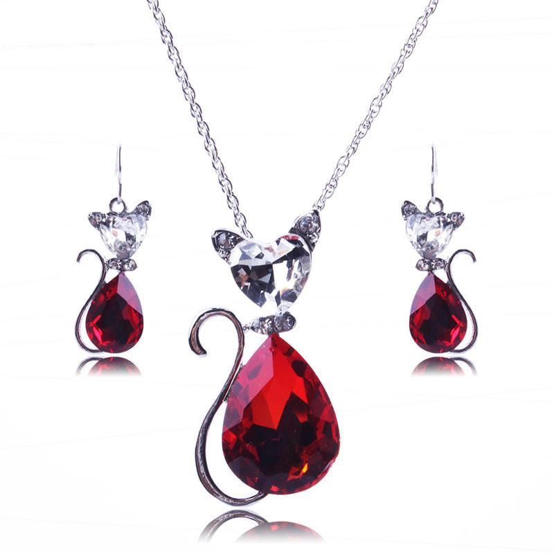 Cat Pendant Necklace/Earrings
