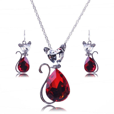 Cat Pendant Necklace/Earrings