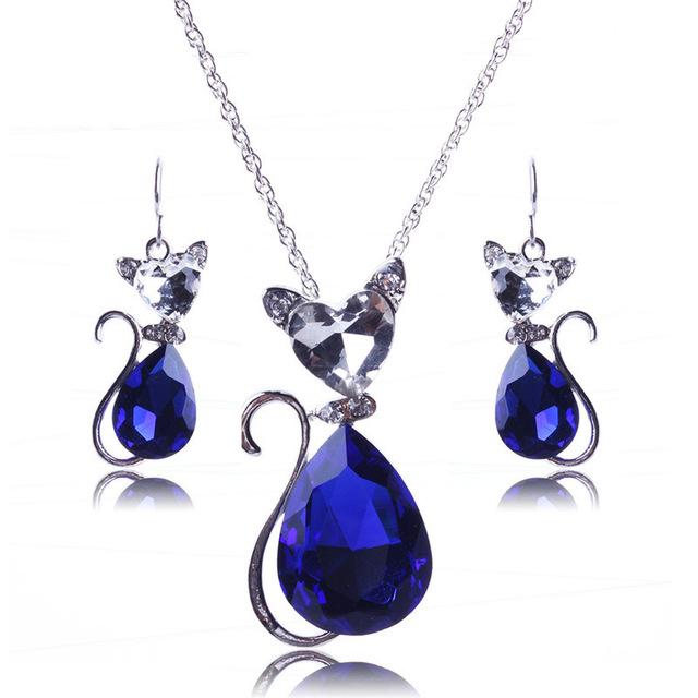 Cat Pendant Necklace/Earrings