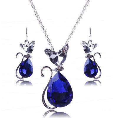 Cat Pendant Necklace/Earrings