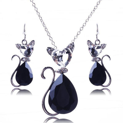 Cat Pendant Necklace/Earrings