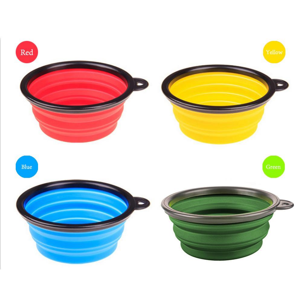 Collapsible foldable silicone dog bowl