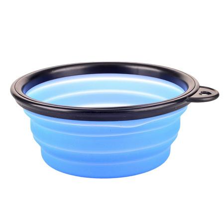 Collapsible foldable silicone dog bowl