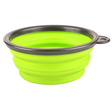 Collapsible foldable silicone dog bowl