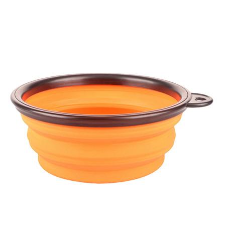Collapsible foldable silicone dog bowl