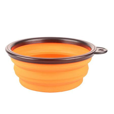 Collapsible foldable silicone dog bowl