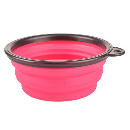 Collapsible foldable silicone dog bowl