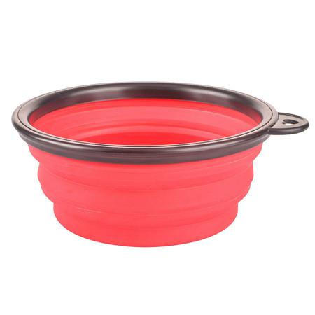 Collapsible foldable silicone dog bowl