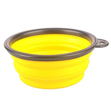 Collapsible foldable silicone dog bowl