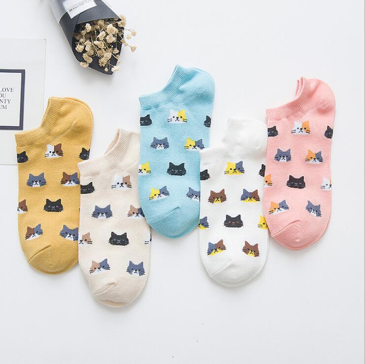 Cute Cat Printed Women's Socks