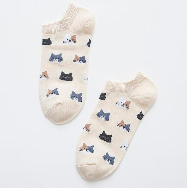 Cute Cat Printed Women's Socks