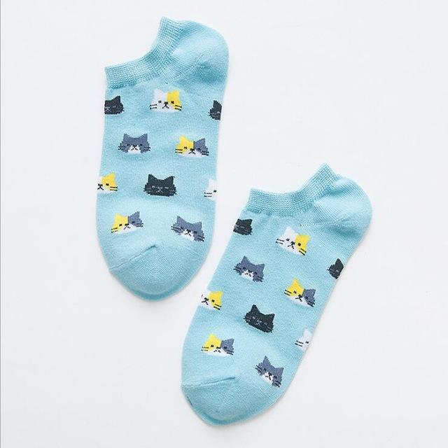 Cute Cat Printed Women's Socks