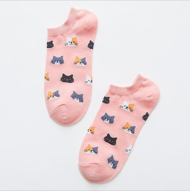 Cute Cat Printed Women's Socks