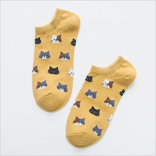 Cute Cat Printed Women's Socks