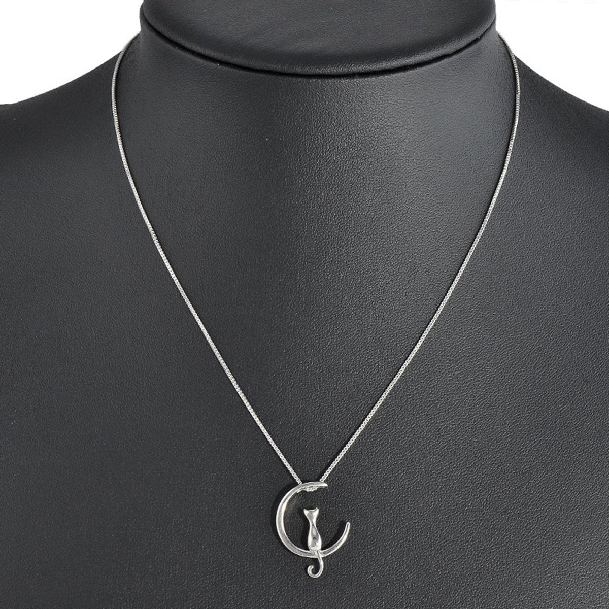 Cat Moon Pendant Necklace