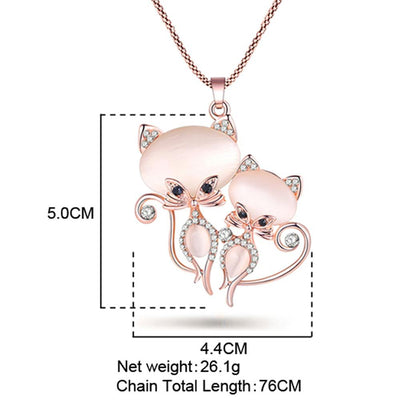 Long Pendant Cat Necklace