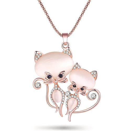 Long Pendant Cat Necklace