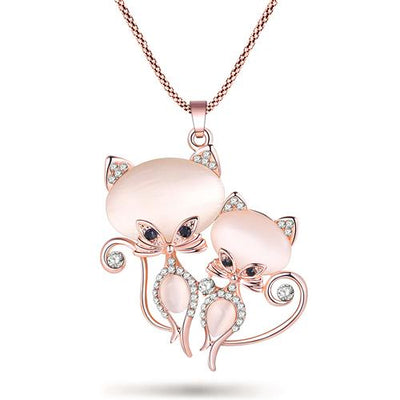 Long Pendant Cat Necklace