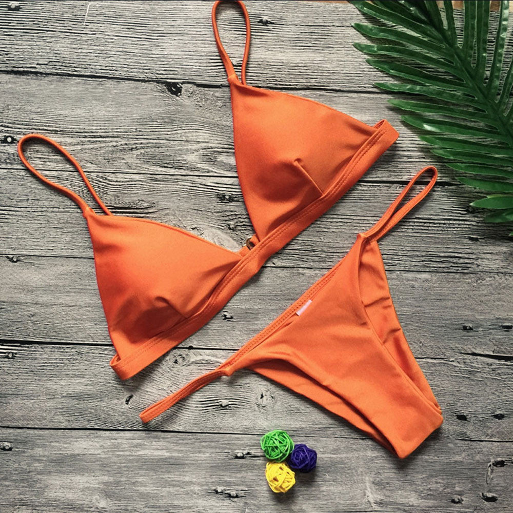 Sexy Swimwear Sports Swimsuit Bikinis Women Bikini Deep V  Monokini Push Up Bandage