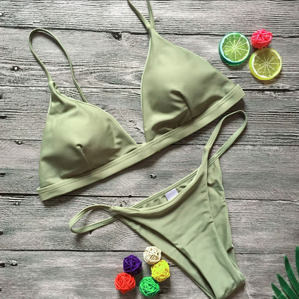 Sexy Swimwear Sports Swimsuit Bikinis Women Bikini Deep V  Monokini Push Up Bandage