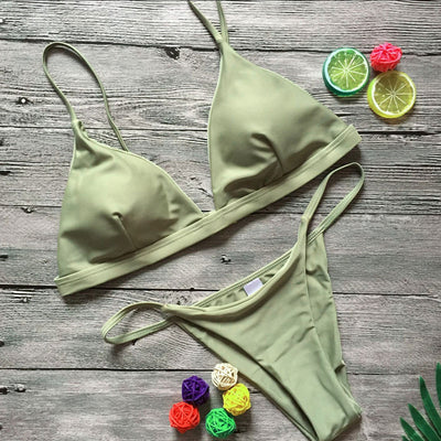 Sexy Swimwear Sports Swimsuit Bikinis Women Bikini Deep V  Monokini Push Up Bandage