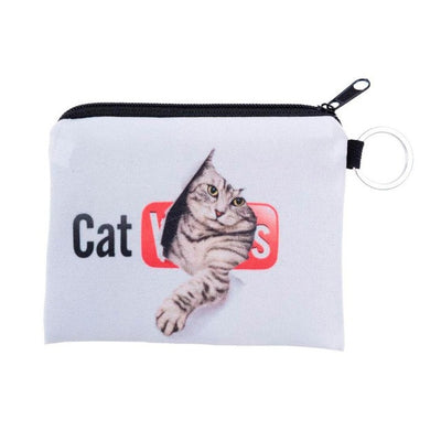 New Cute Cat Face Zipper Case Coin Purse female Girl Printing Coins Change Child Purse Makeup Bag Clutch Wallet Phone Key Bags