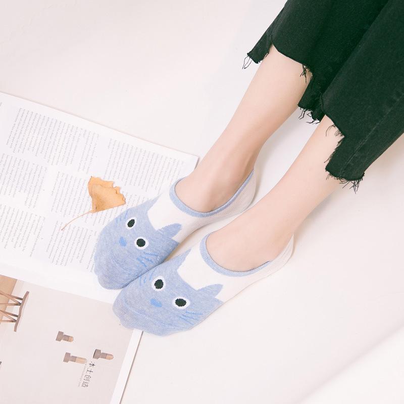 Cat Printed Women's Boat Socks