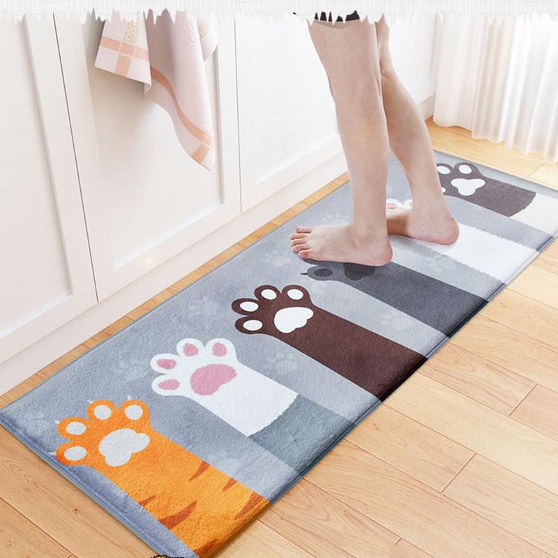 Welcome Floor Mats Animal Cat Printed Bathroom Kitchen Carpets Doormats Floor Mat for Living Room Anti-Slip Tapete