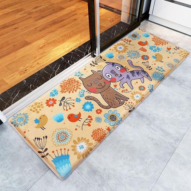 Welcome Floor Mats Animal Cat Printed Bathroom Kitchen Carpets Doormats Floor Mat for Living Room Anti-Slip Tapete