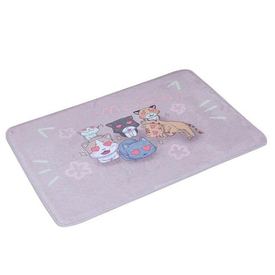 Welcome Floor Mats Animal Cat Printed Bathroom Kitchen Carpets Doormats Floor Mat for Living Room Anti-Slip Tapete