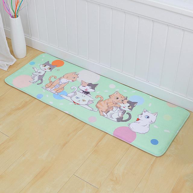 Welcome Floor Mats Animal Cat Printed Bathroom Kitchen Carpets Doormats Floor Mat for Living Room Anti-Slip Tapete