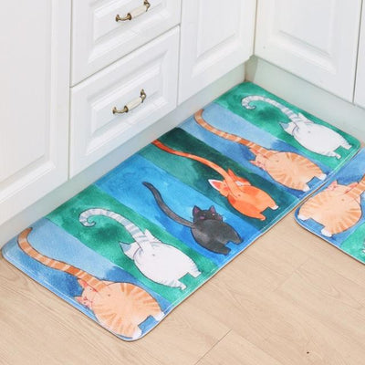 Welcome Floor Mats Animal Cat Printed Bathroom Kitchen Carpets Doormats Floor Mat for Living Room Anti-Slip Tapete