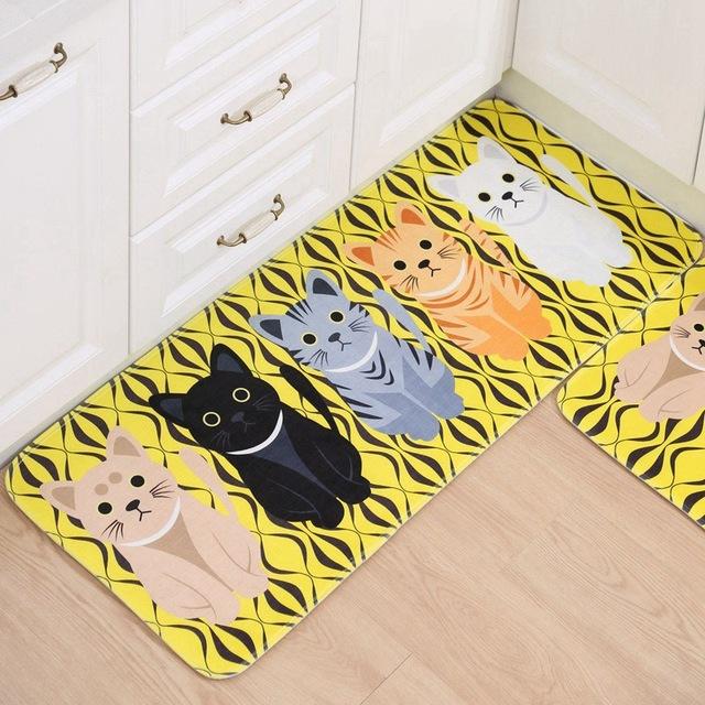 Welcome Floor Mats Animal Cat Printed Bathroom Kitchen Carpets Doormats Floor Mat for Living Room Anti-Slip Tapete