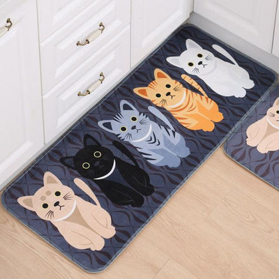 Welcome Floor Mats Animal Cat Printed Bathroom Kitchen Carpets Doormats Floor Mat for Living Room Anti-Slip Tapete