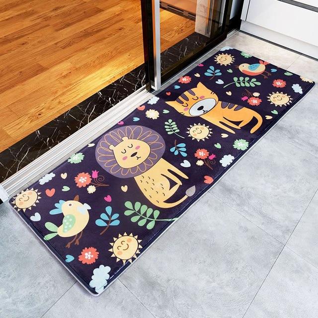 Welcome Floor Mats Animal Cat Printed Bathroom Kitchen Carpets Doormats Floor Mat for Living Room Anti-Slip Tapete