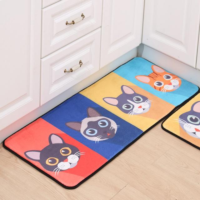 Welcome Floor Mats Animal Cat Printed Bathroom Kitchen Carpets Doormats Floor Mat for Living Room Anti-Slip Tapete