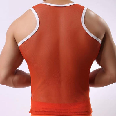 Men Ice Silk Perspective Sleeveless Tank Top