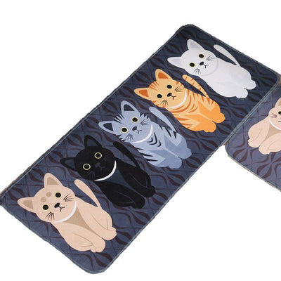 Kawaii Welcome Floor Mats Animal Cat Printed Bathroom Kitchen Carpets Doormats Cat Floor Mat for Living Room Anti-Slip Tapete