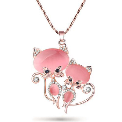 Long Pendant Cat Necklace