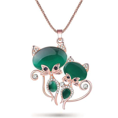 Long Pendant Cat Necklace