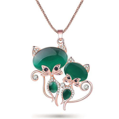 Long Pendant Cat Necklace