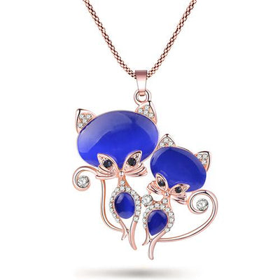 Long Pendant Cat Necklace