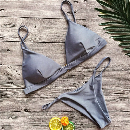 Sexy Swimwear Sports Swimsuit Bikinis Women Bikini Deep V  Monokini Push Up Bandage