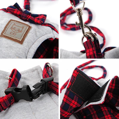 British Style Cute Cat Jacket Leash