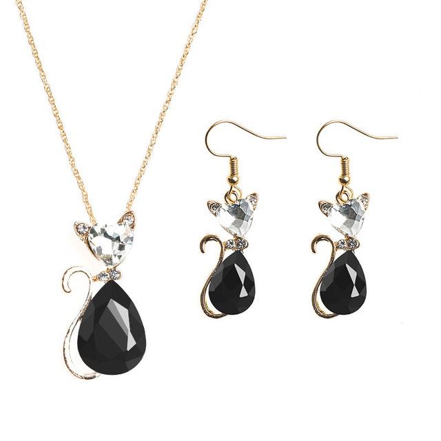 Cat Pendant Necklace/Earrings